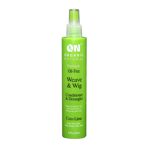 On Organic Natural Premium Oil-free Weave and Wig Spray Conditioner and Detangler, Coco Lime, 8 Oz